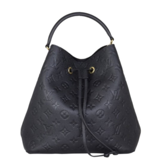 Elle Embossed Drawstring Bag Black