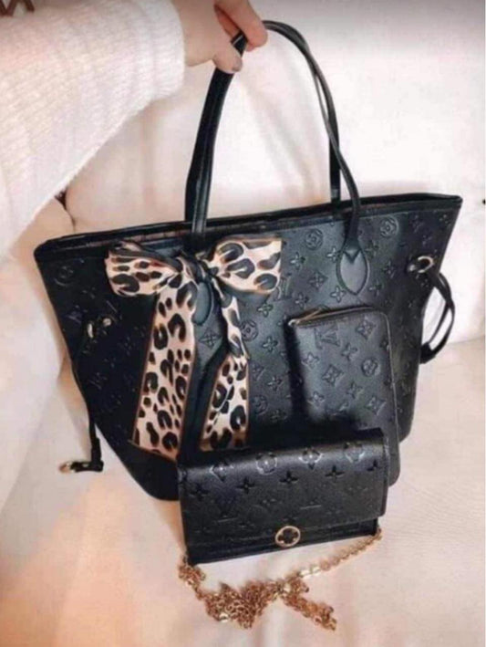 L Black Mono Bag Set NEW