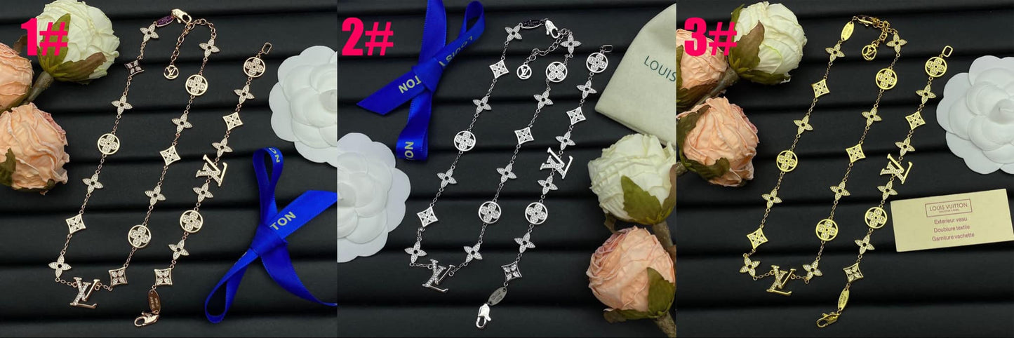 L Logo Necklace & Bracelet Set 1-3