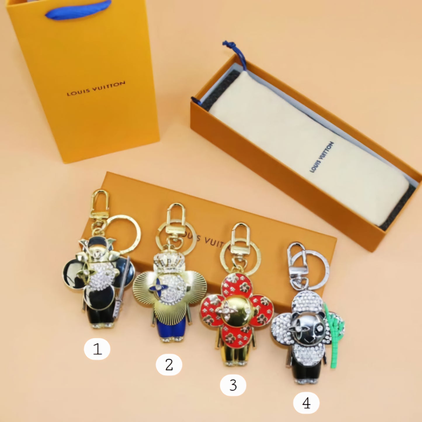 L Flower Keychains 1-4