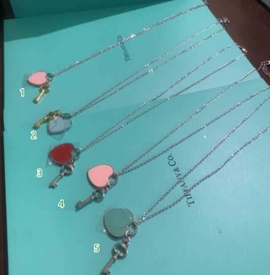 T Heart & Key Necklace 2