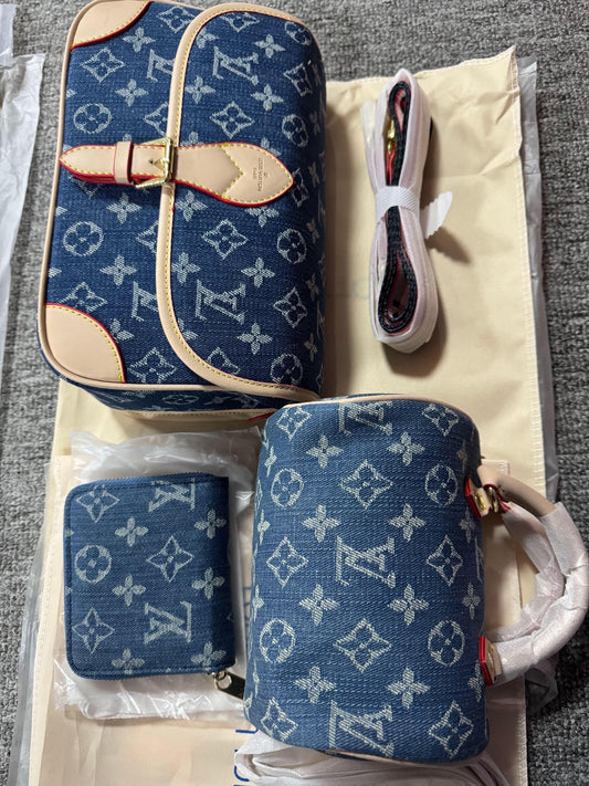 L Denim Bag Set