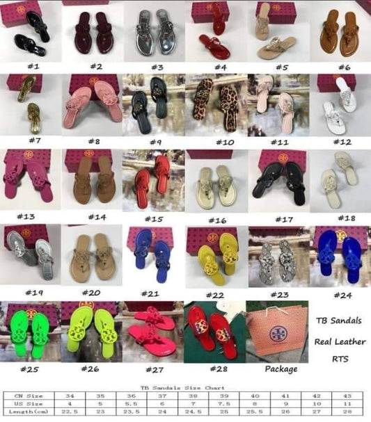 Tory Sandals #7 Colors 1-10