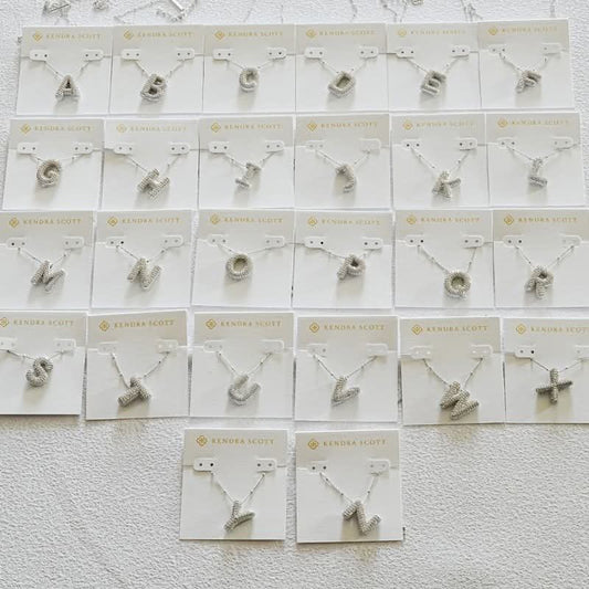 K-S New Silver Initial Necklace