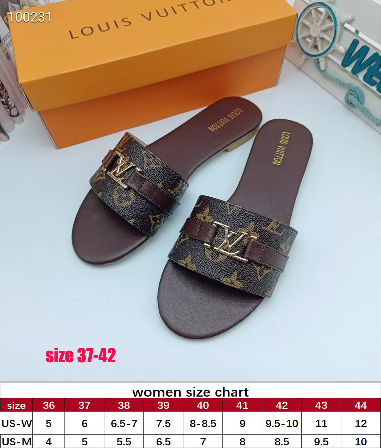 L Brown Mono Sandals