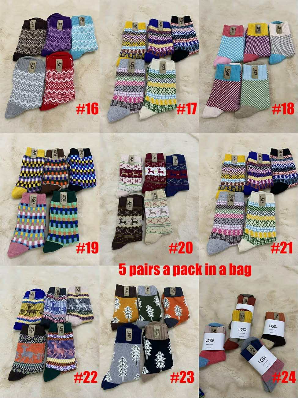 U Socks 5pk 1-8
