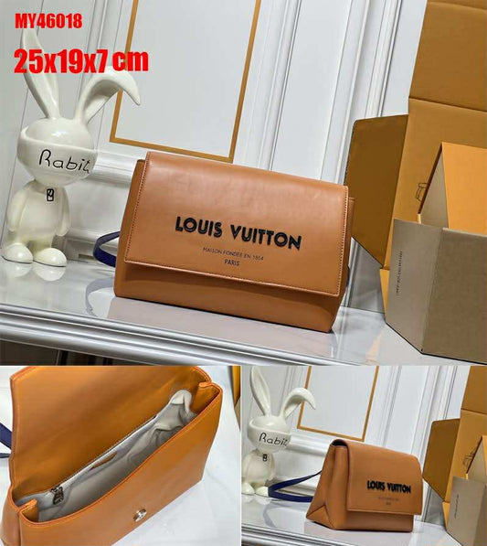 L Camel Flap Bag