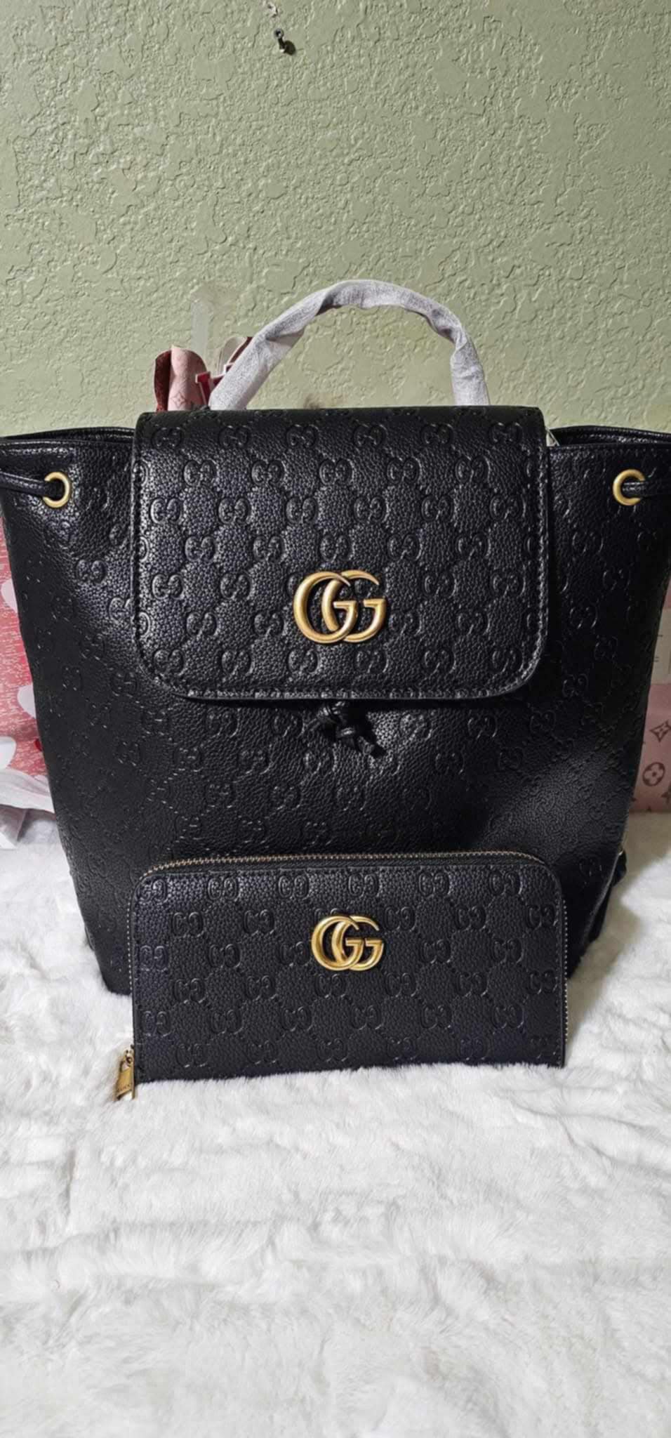 G*G Black Backpack Bag