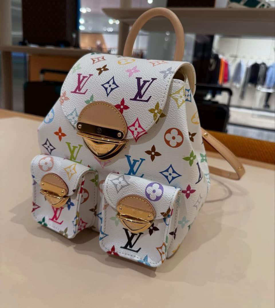 L White Color Mono Backpack Bag