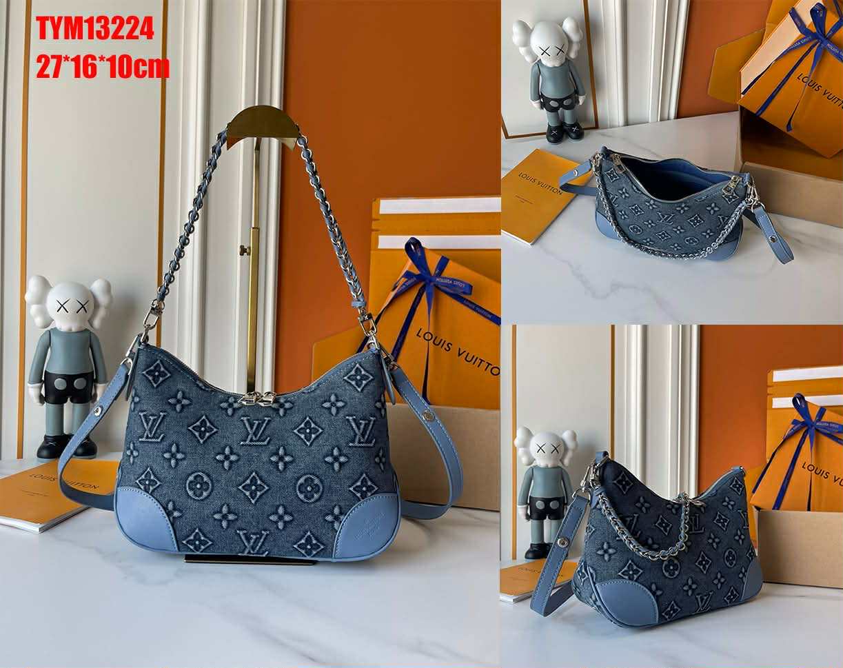 L Denim  Shoulder Bag w/Strap