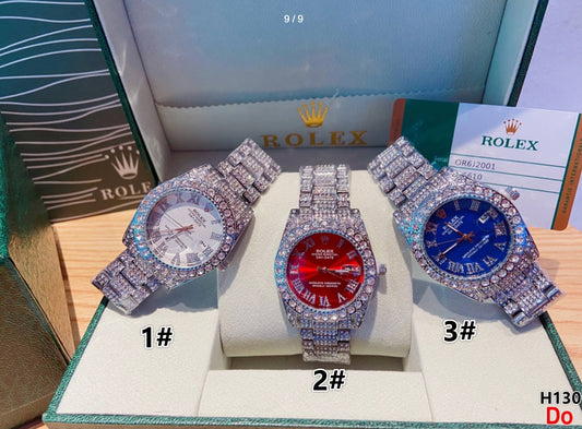 R Watches Encrusted 1-3 -Silver