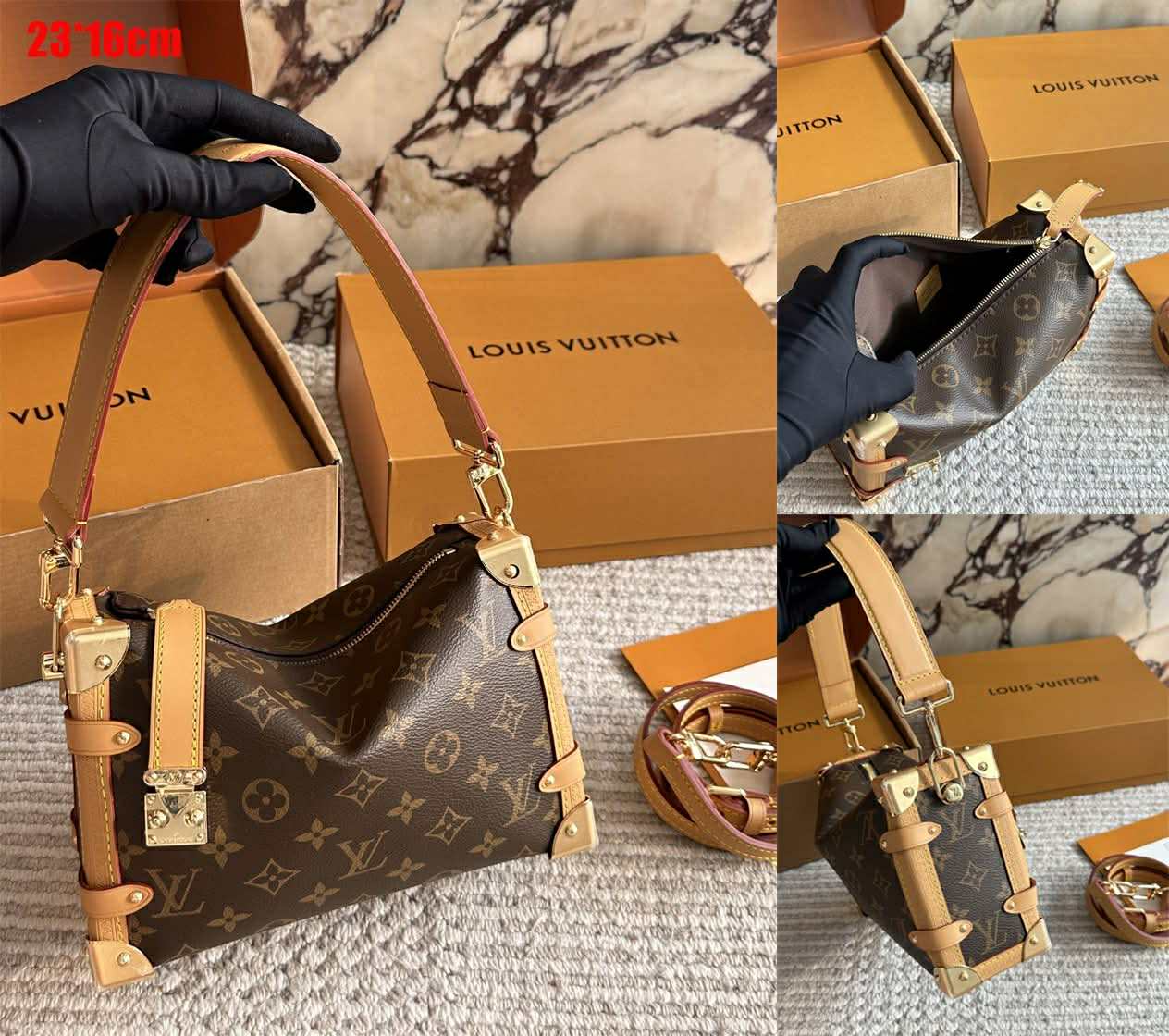 L Mono Trunk Bag Brown