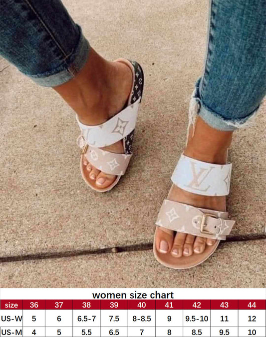 L Boujee Sandals Tan/White