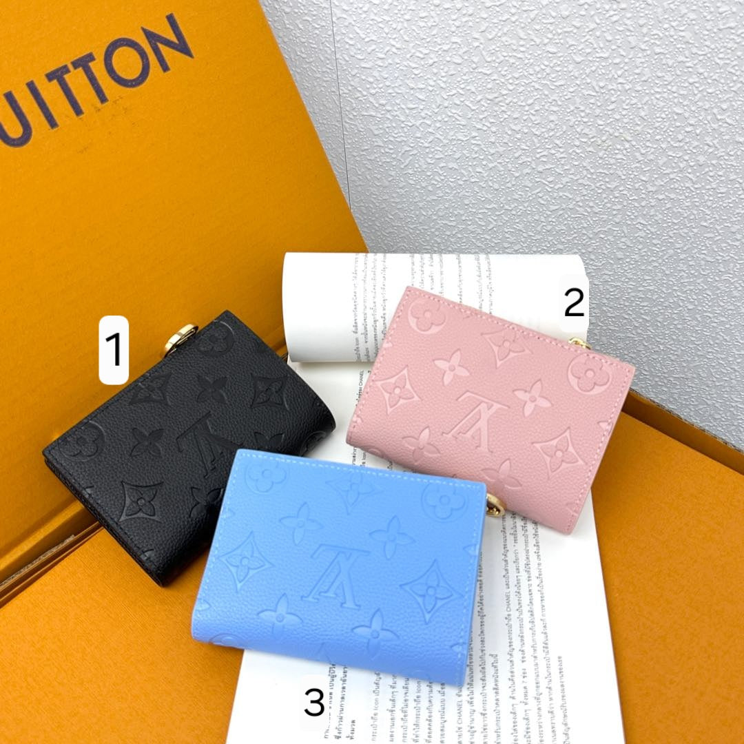 L Mono Zip Wallet Black/Pink/Blue