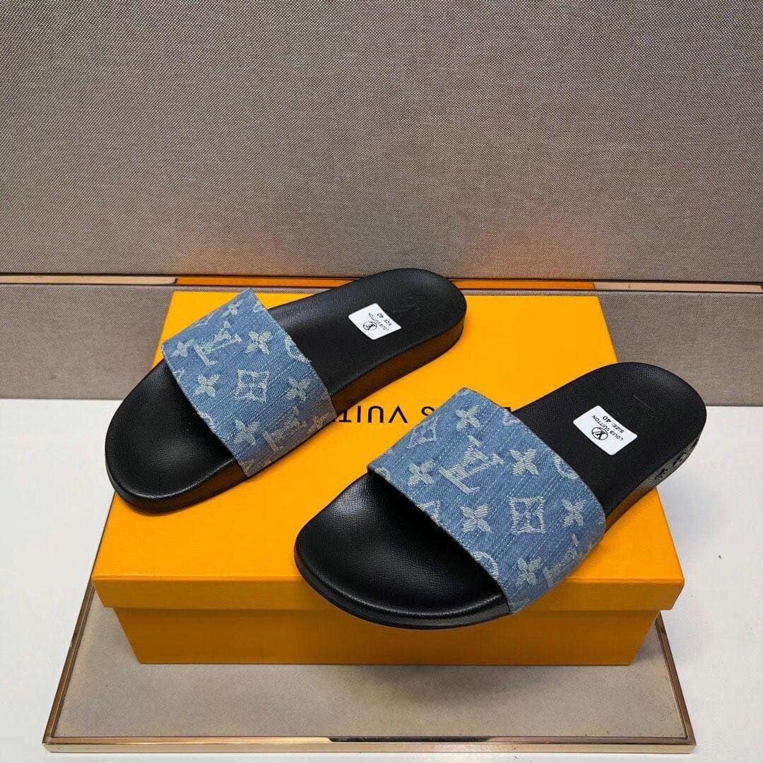 L Denim Slides