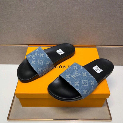 L Denim Slides