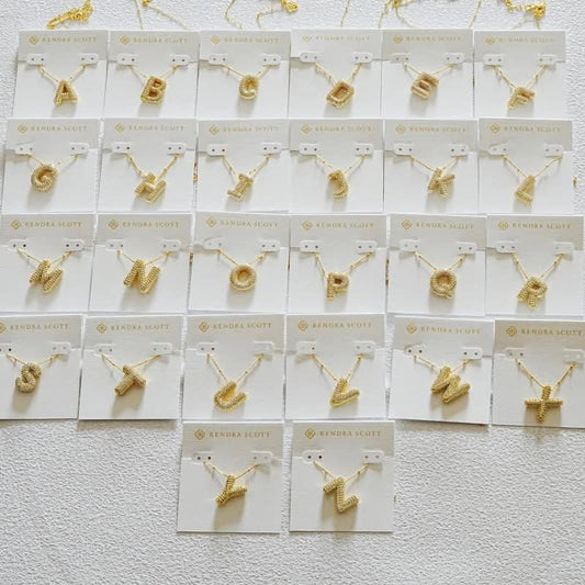 K-S New Gold Initial Necklace