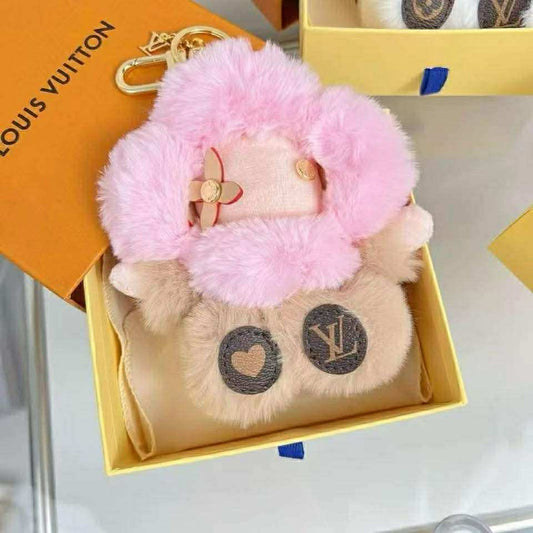 L Fur Keychain