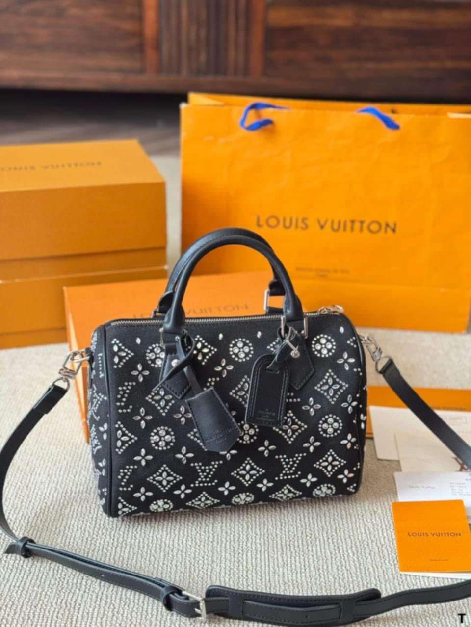 Speedy Black Dazzle Bag
