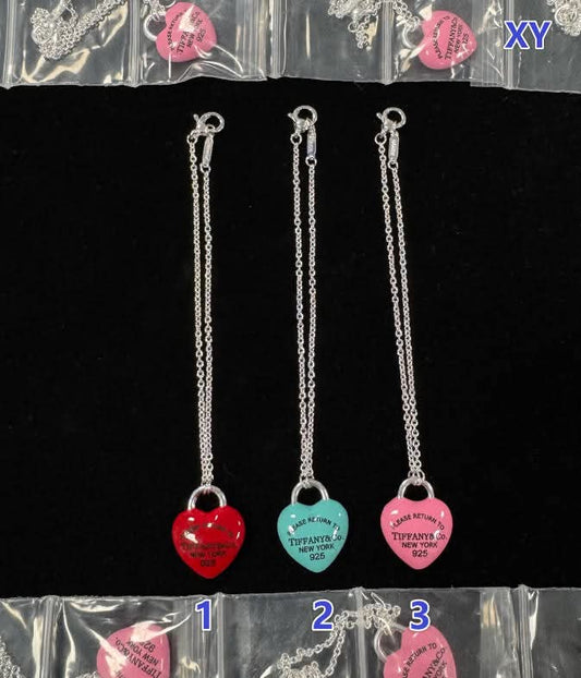 T&C Heart Necklaces R/B/P