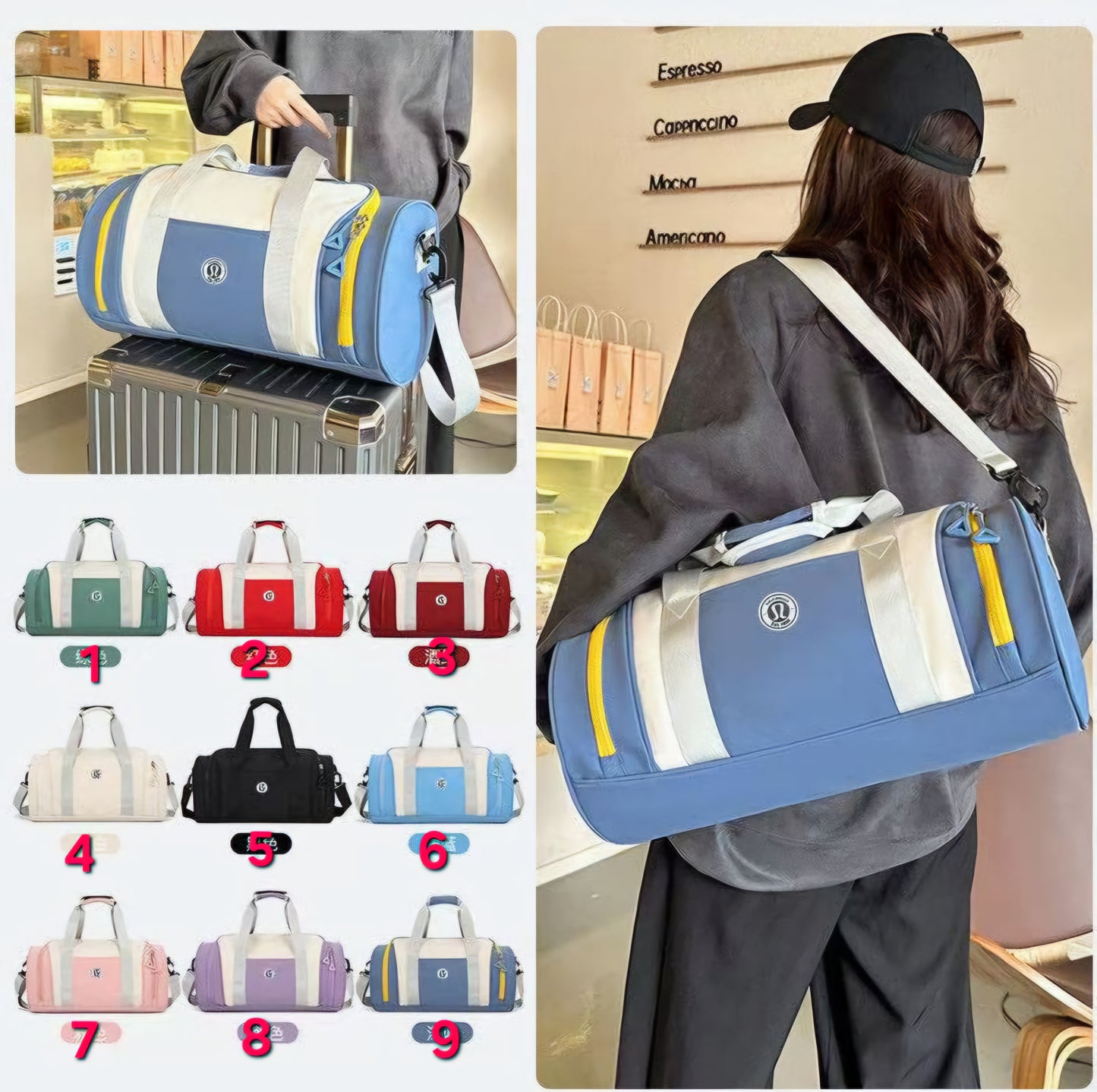 🍋Lu Duffle/Gym Bags New 1
