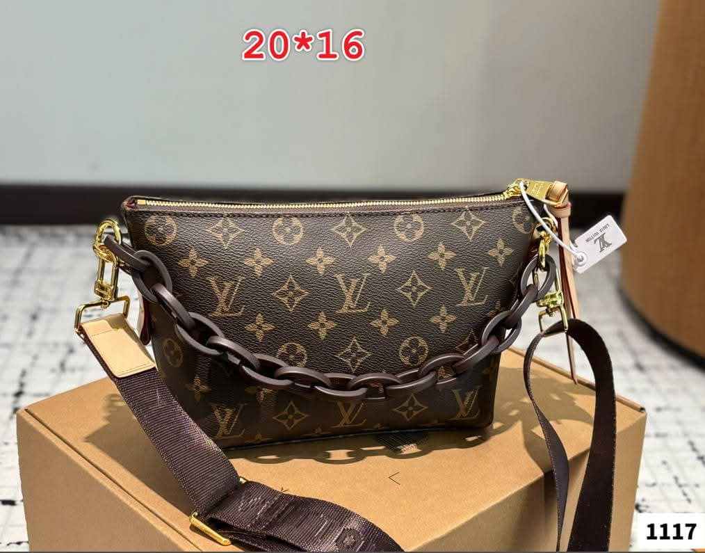 L Brown Mono Chain Bag