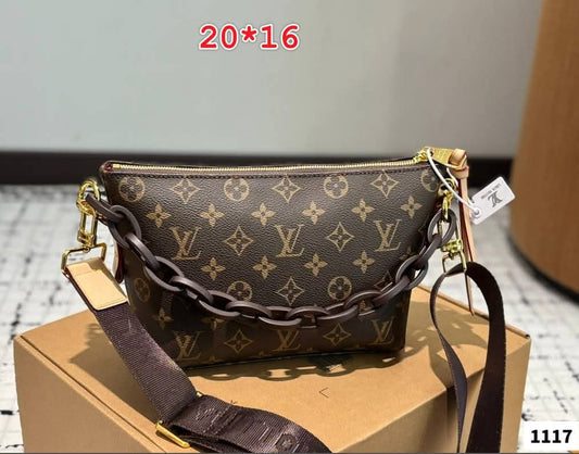 L Brown Mono Chain Bag