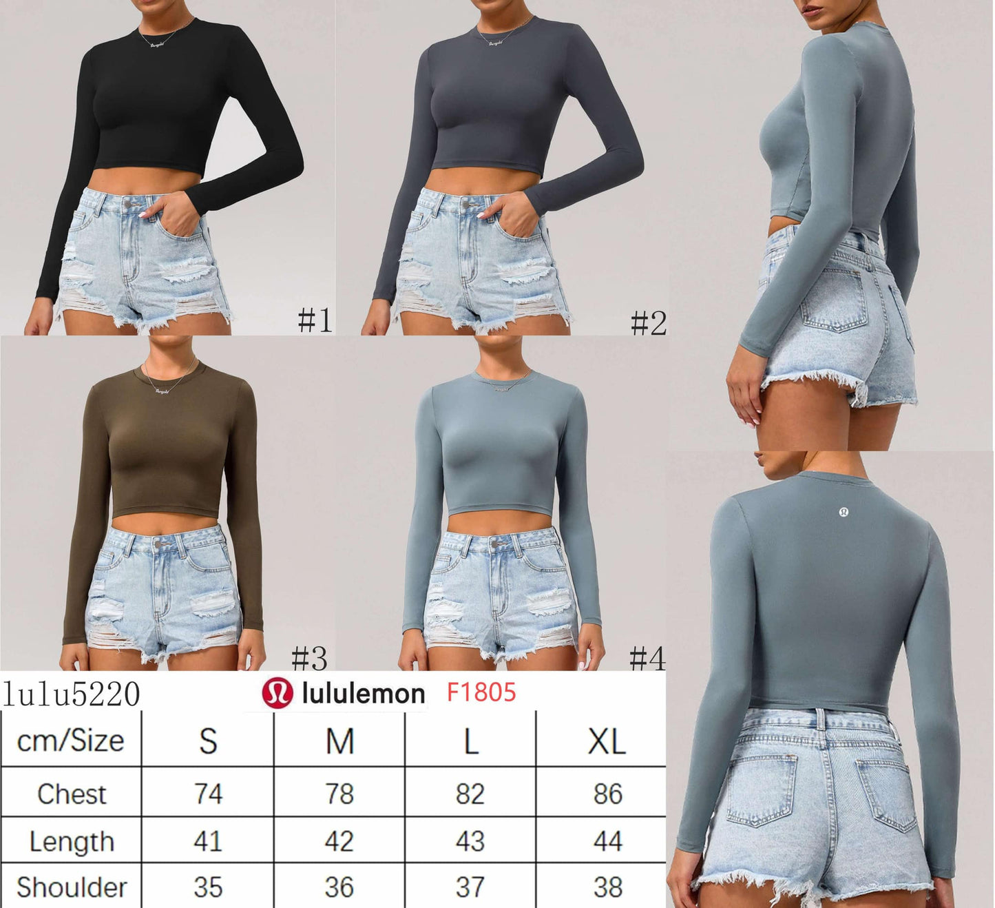 🍋 Lu Cropped Long Sleeve Tops