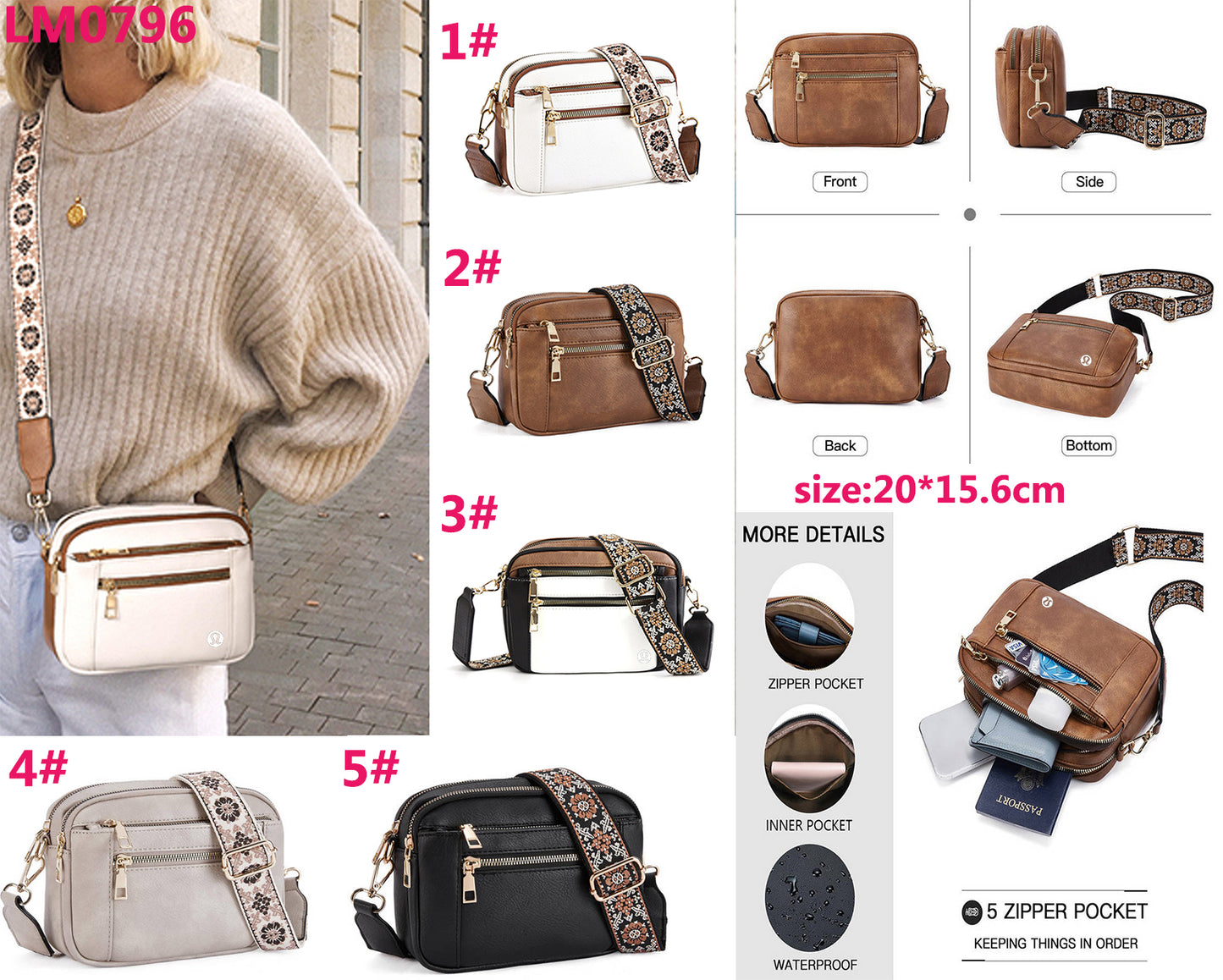 Crossbody Bags Detailed Strap