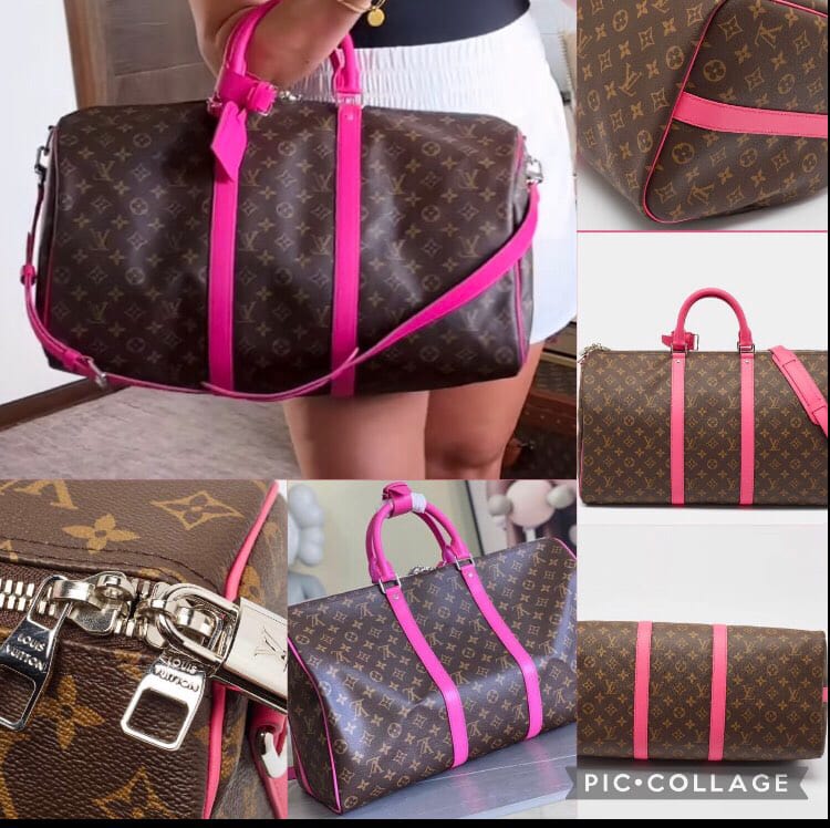 L Mono/Pink Duffle Bag 2