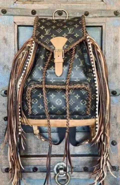 L Boho Fringe Backpack