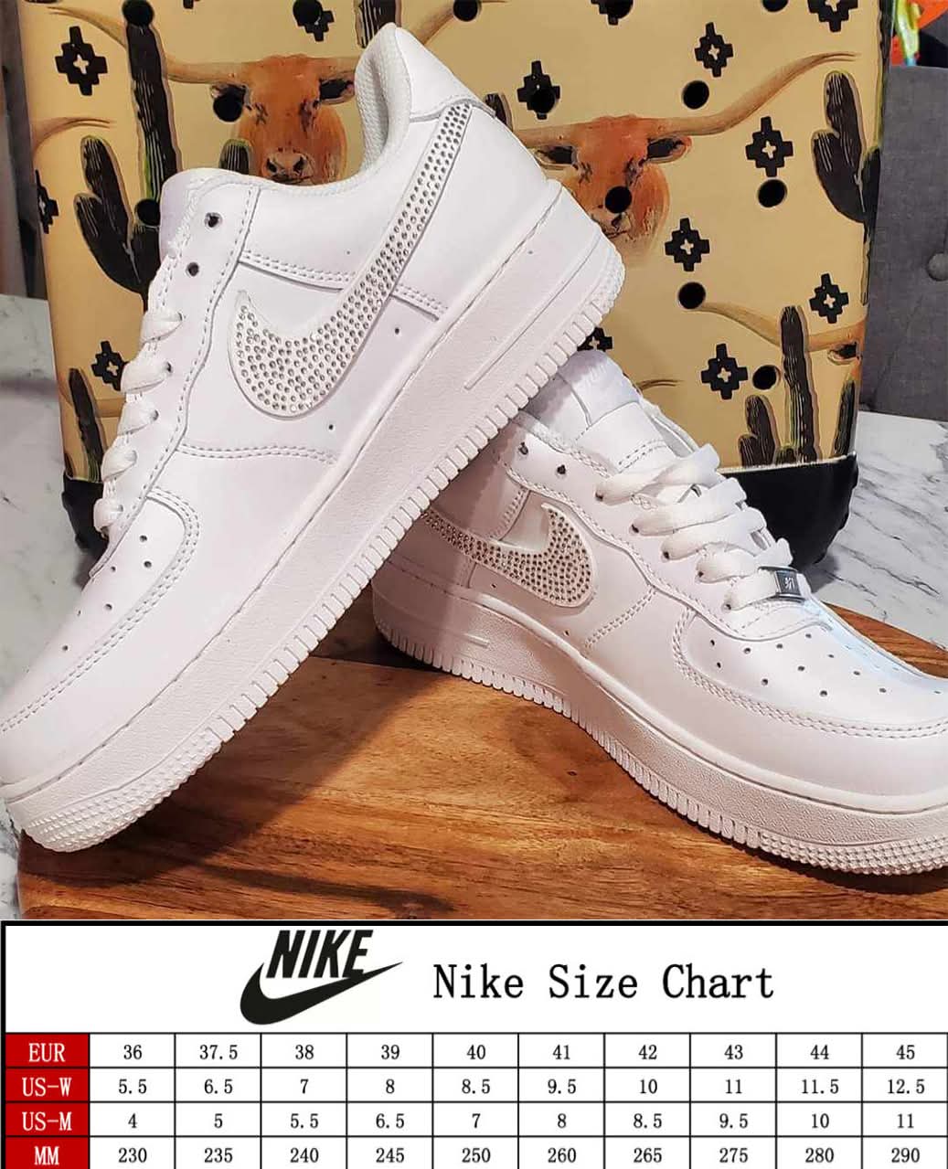NKE AF1 White/Bling
