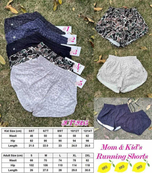🍋 Lu Mom & Kid Running Shorts