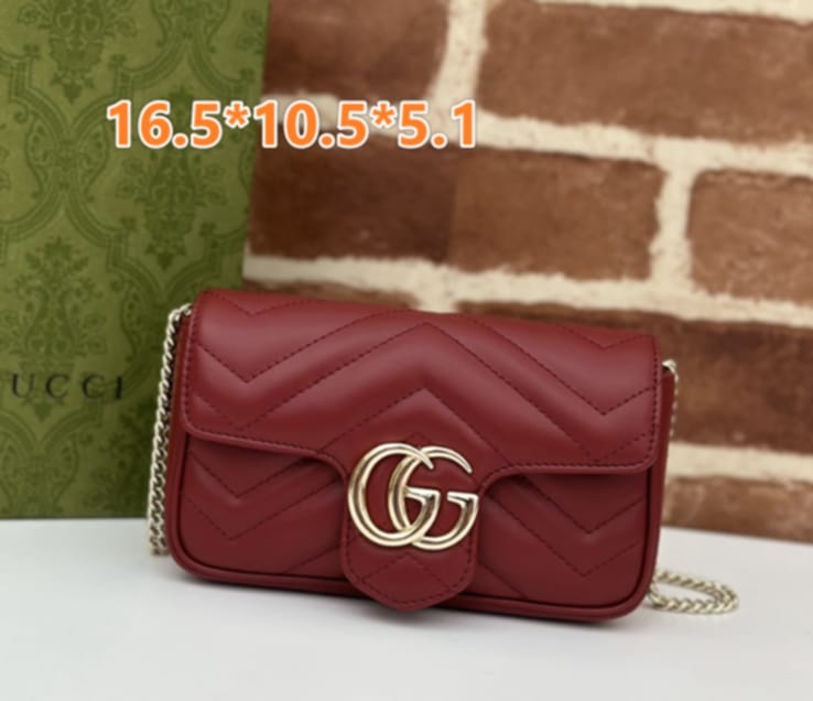 G*G Deep Red Quilted Bag