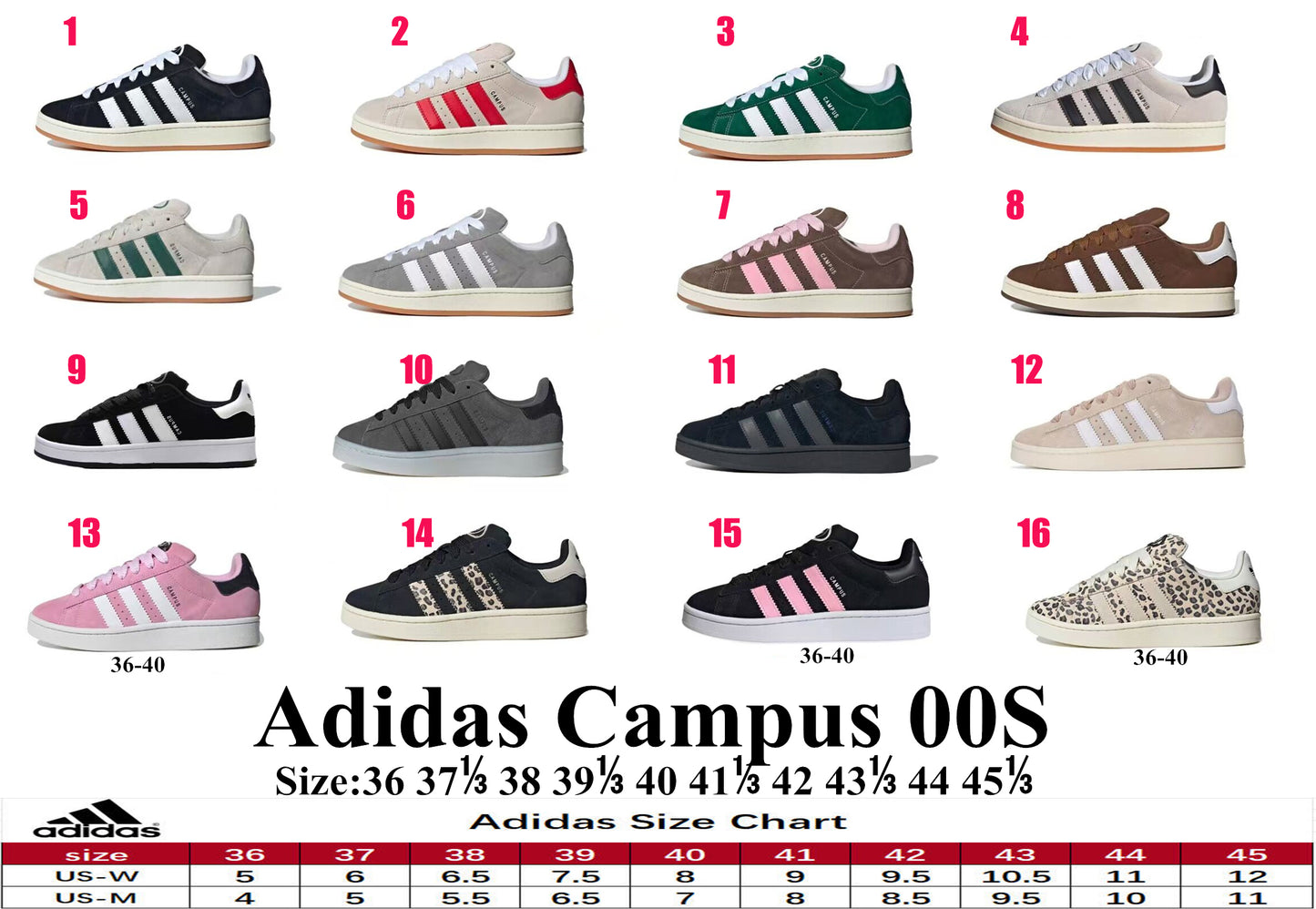 Adi Campus Sneakers (Style1-8)