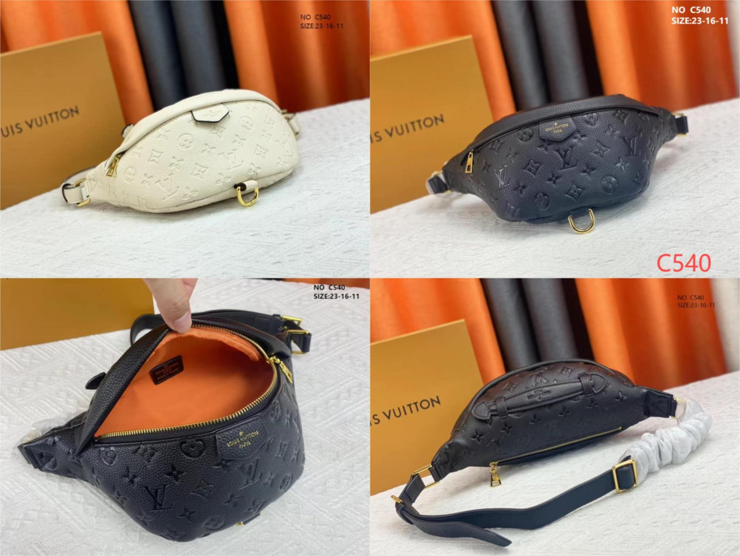 Embossed Bum Bag B&W