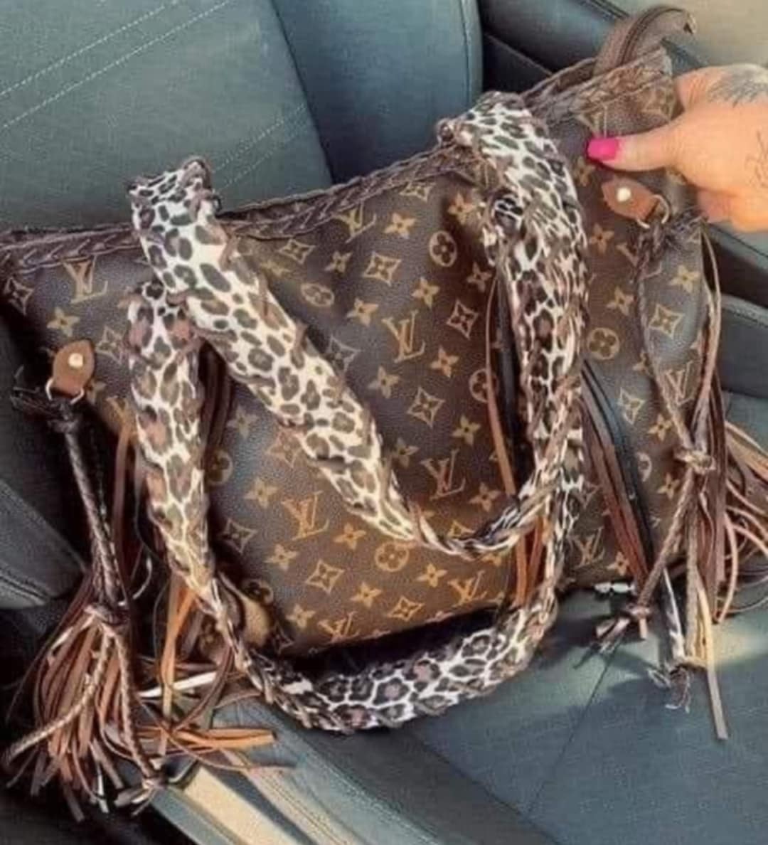 Mono Boho Tassle/Leopard Bag