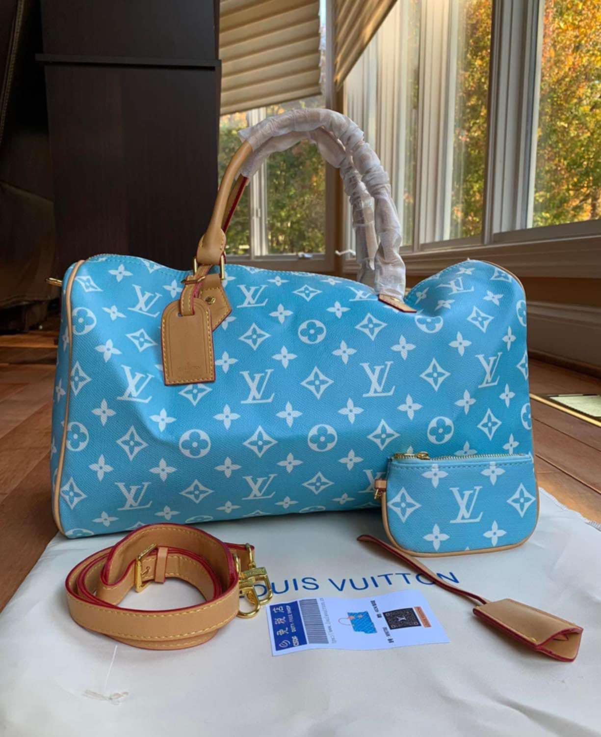 L True Blue Mono Duffle