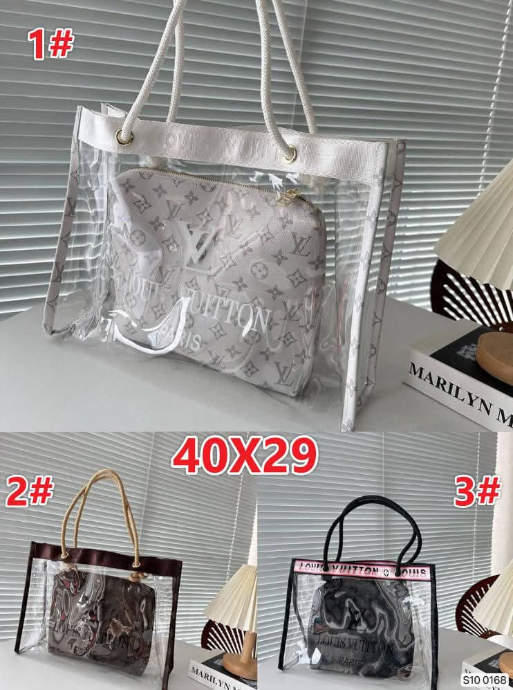 L Clear Tote Shoulder Bag Mono 1-3