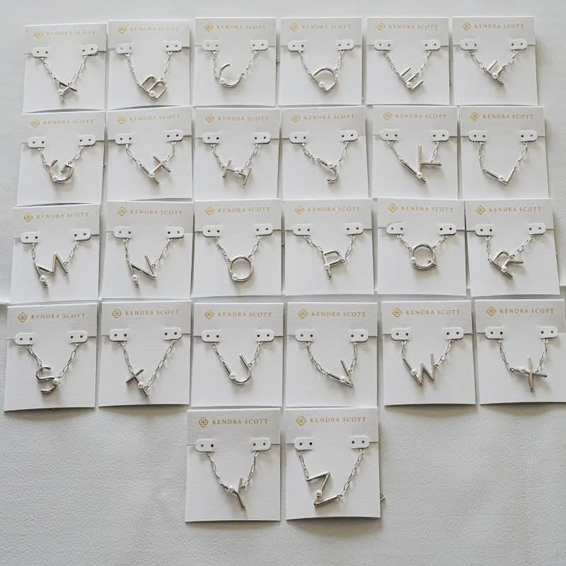 K-S Silver Pearl Initial Necklace