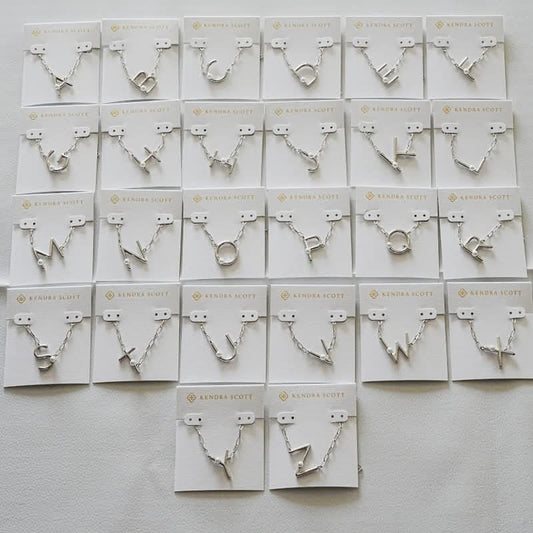 K-S Silver Pearl Initial Necklace
