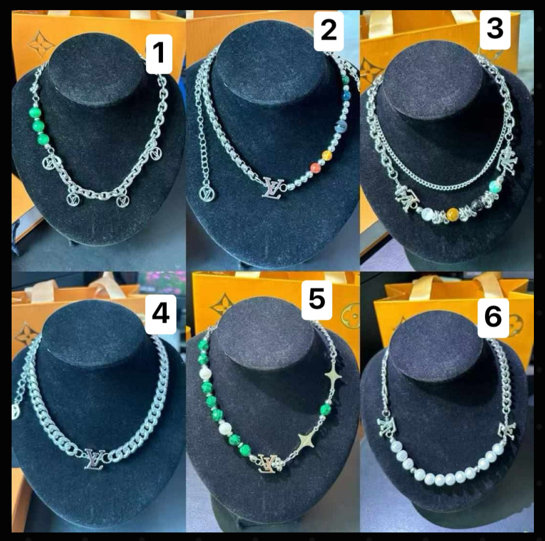 L Beaded Logo Necklaces