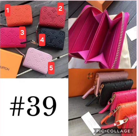 L Small Mono Zip Wallets
