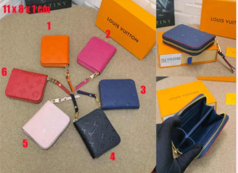 L Mono Medium Zip Wallet