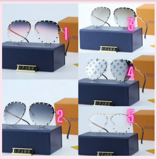 L Sunglasses Mono Aviator Studded