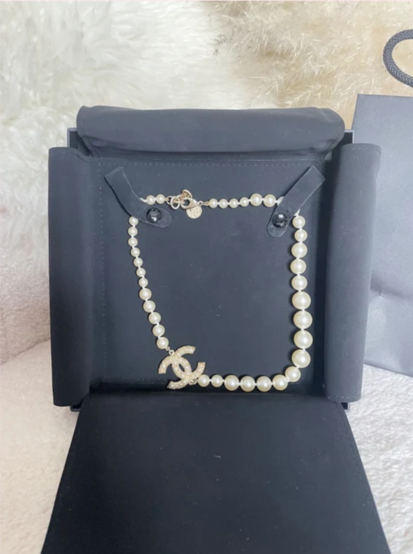 CC Pearl Logo Necklace